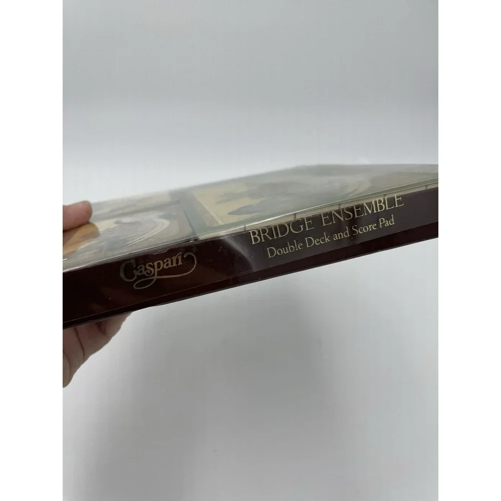 Vtg Caspari Bridge Ensemble Double Deck &‎ Score Pads Beautiful Birds Gift Set